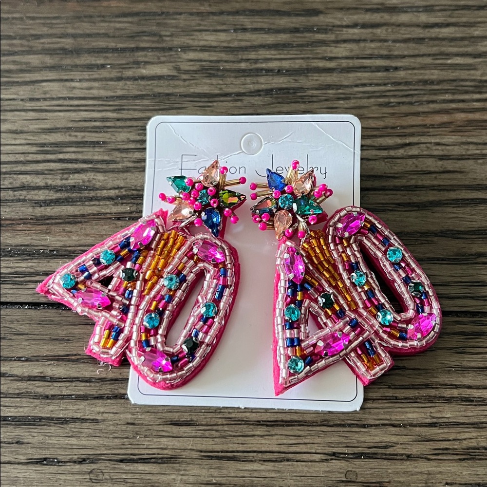 EUC “40” Beaded Earrings